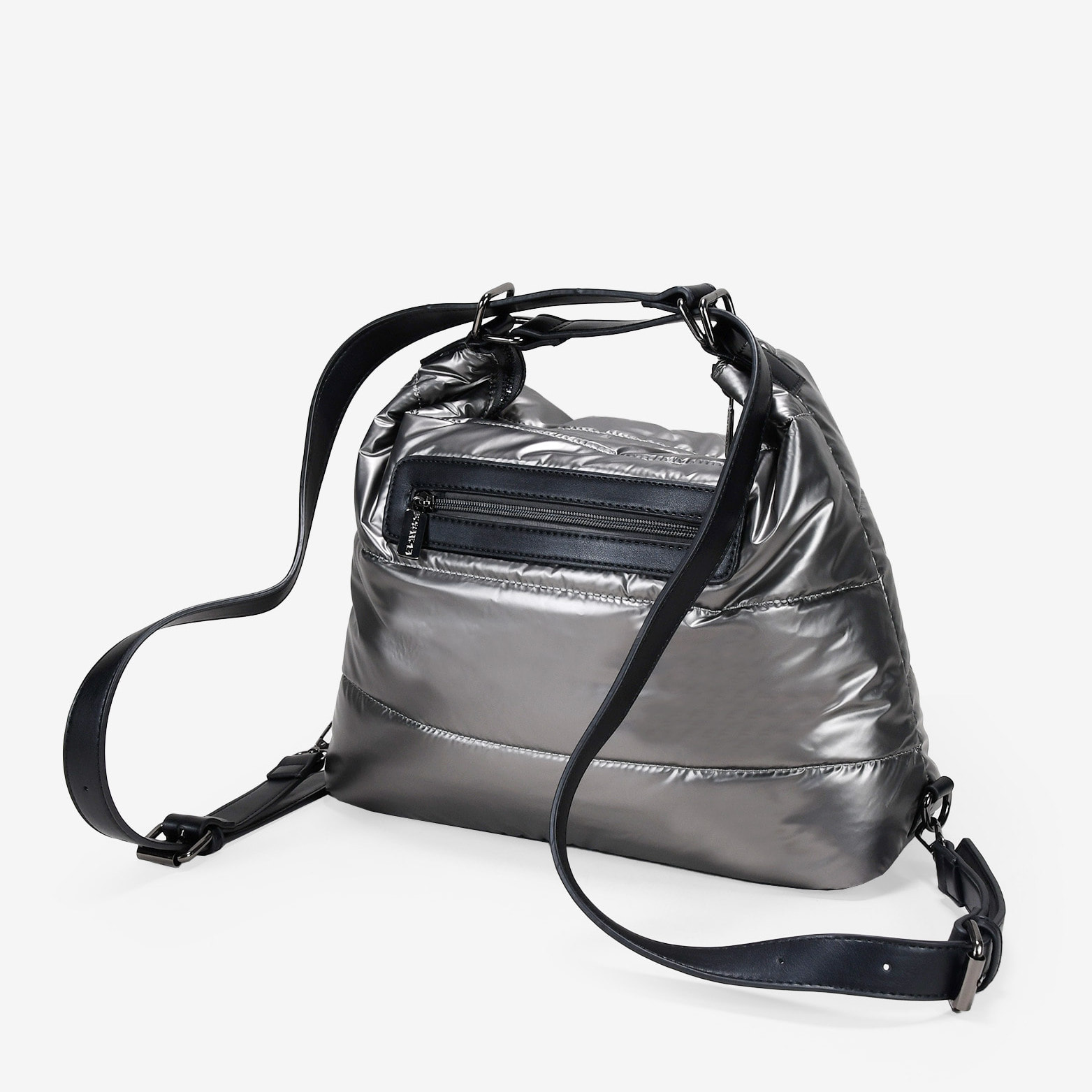 Bolso mochila plomo con acolchado