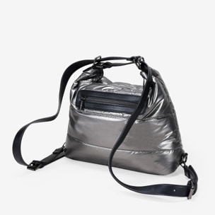 Bolso mochila plomo con acolchado