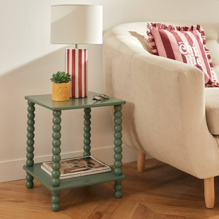 Lampe à poser champignon secteur Frida rouge grenat H47cm