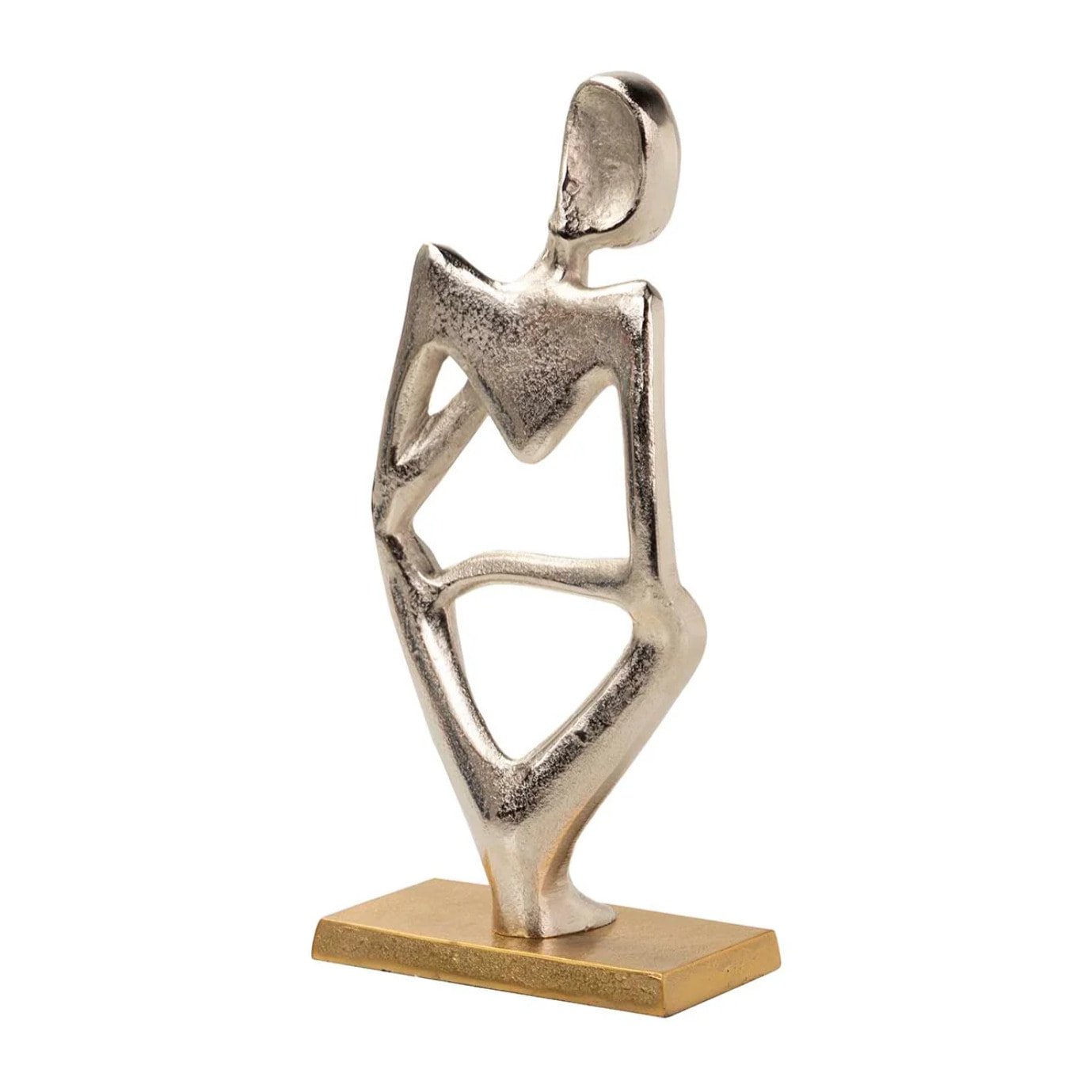 Figura Persona Alum. Plateado / Dorado 17x10x37 Cm