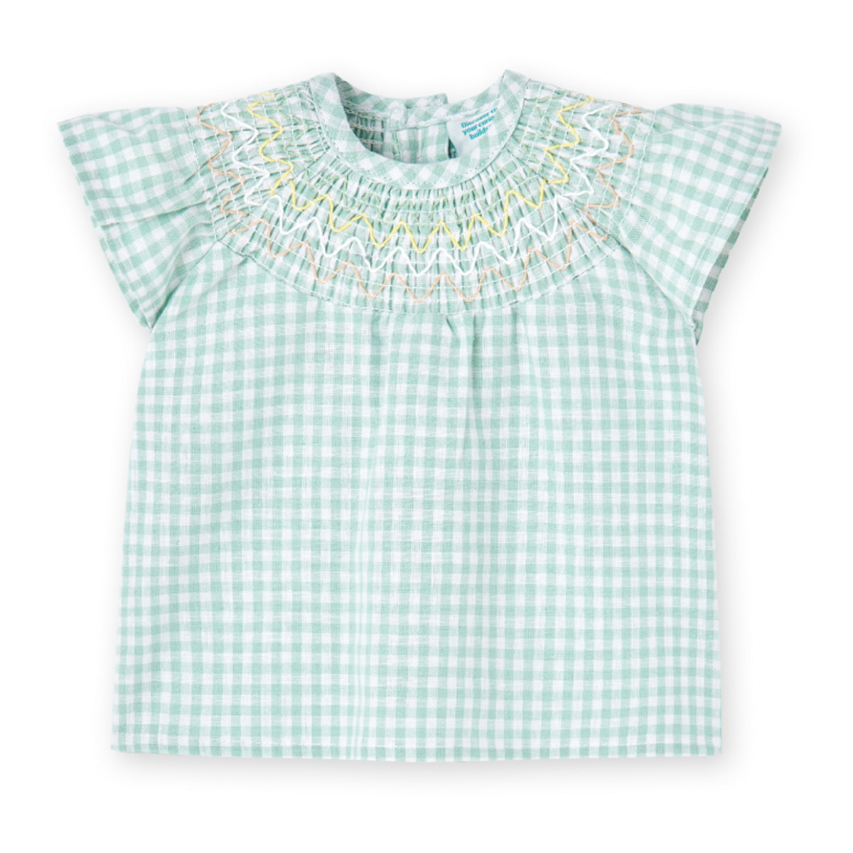 Conjunto combinado niña, algodón, estampado cuadros, verde