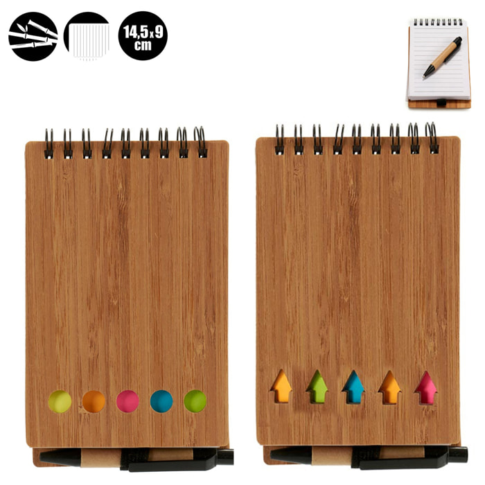 PACK 2 LIBRETAS BAMBU BOLI Y POSITS 14,5X9CM S2