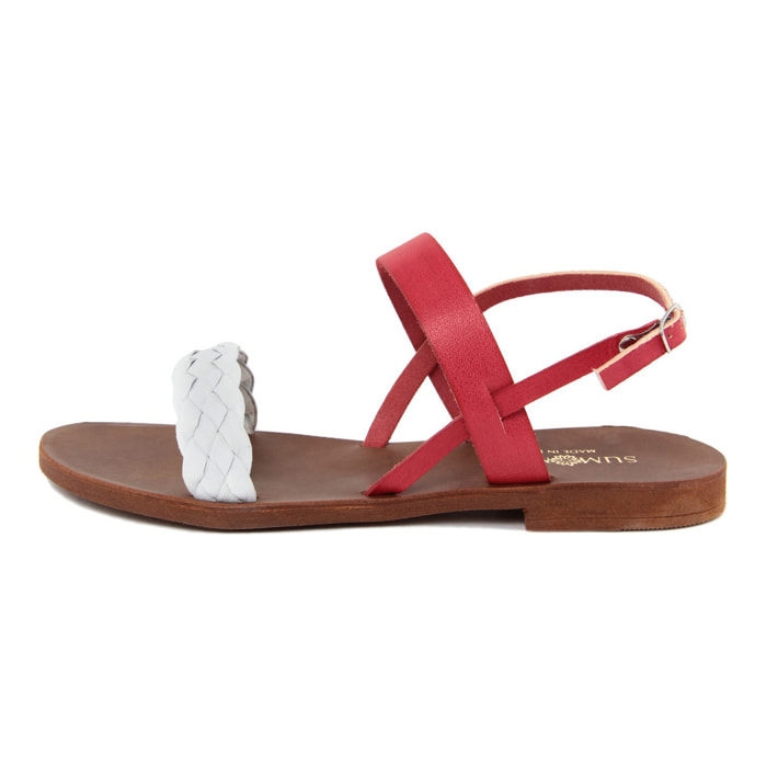 SANDALO FLAT Summery Rosso
