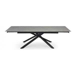 Table extensible en céramique marbre grey L160/240cm - 9 piètements - UNIK