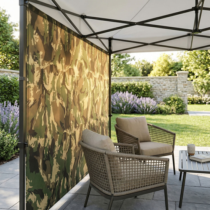 Telo Laterale per Gazebo da Giardino 300x200 cm in PVC Camouflage