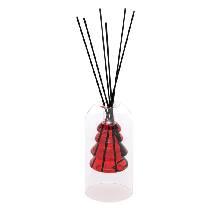 Diffuseur de parfum sapin Elan 150ml verre cannelle rouge