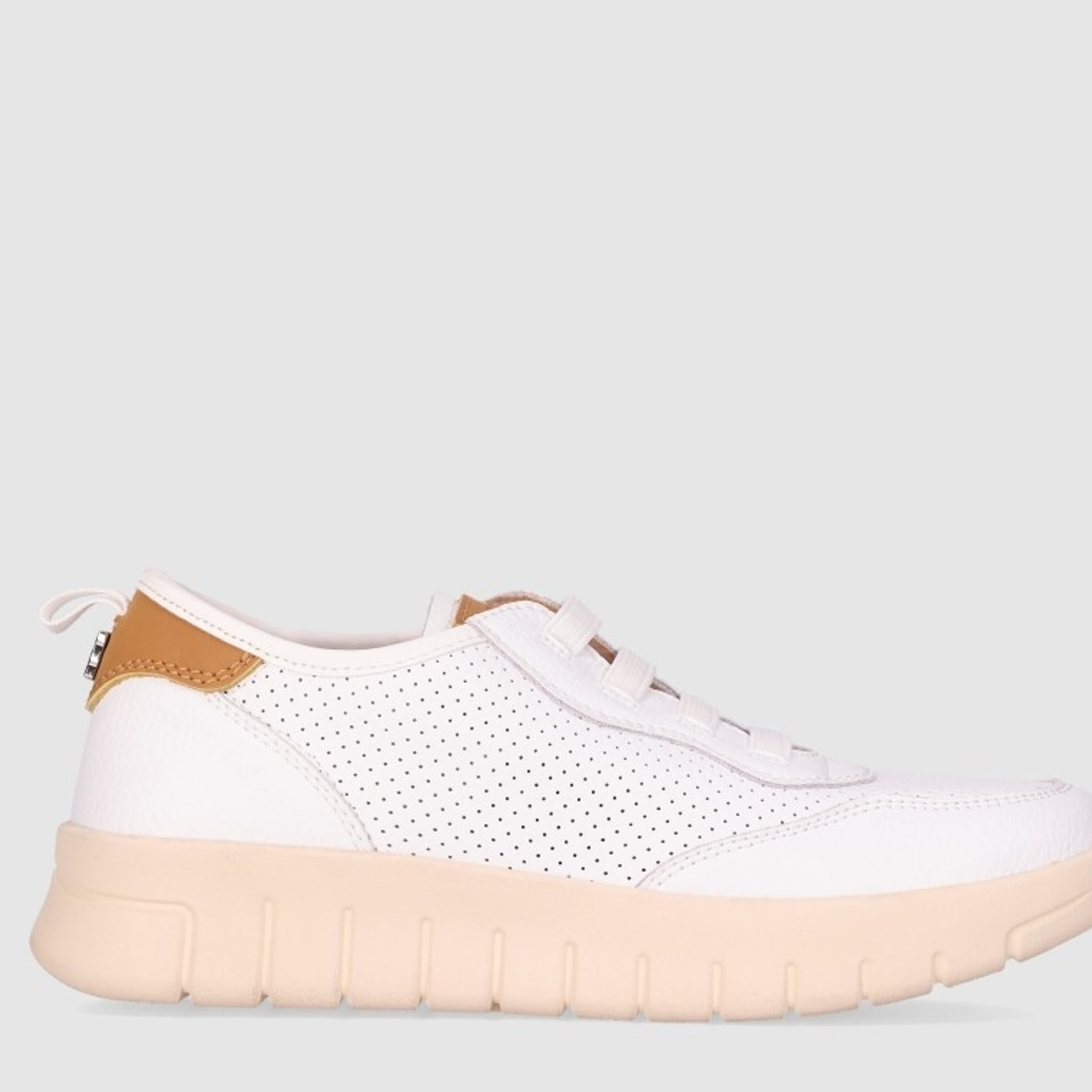 Deportivos de Piel - Blanco - Tacón: Bajo