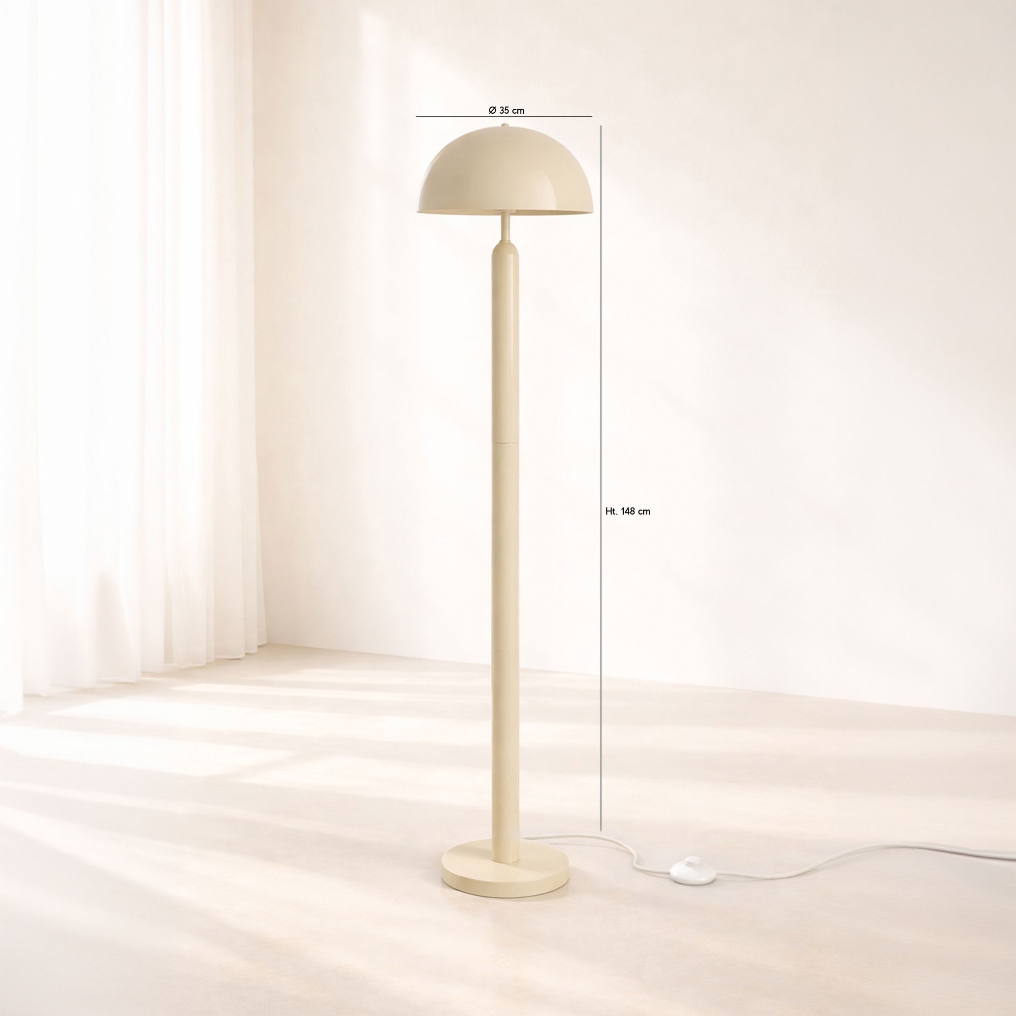 Lampadaire en métal crème KYRA