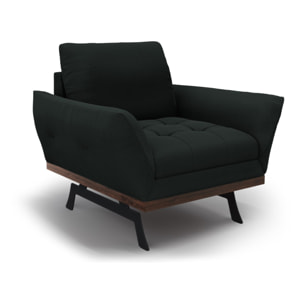 Fauteuil "Olivier" en tissu structurel noir