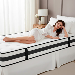 Materasso Singolo H3 Medio Rigido Con 240 Molle Insacchettate Al M, 5 Zone Di Comfort Double Sided Supporto Ergonomico E Alta Traspirabilità 80