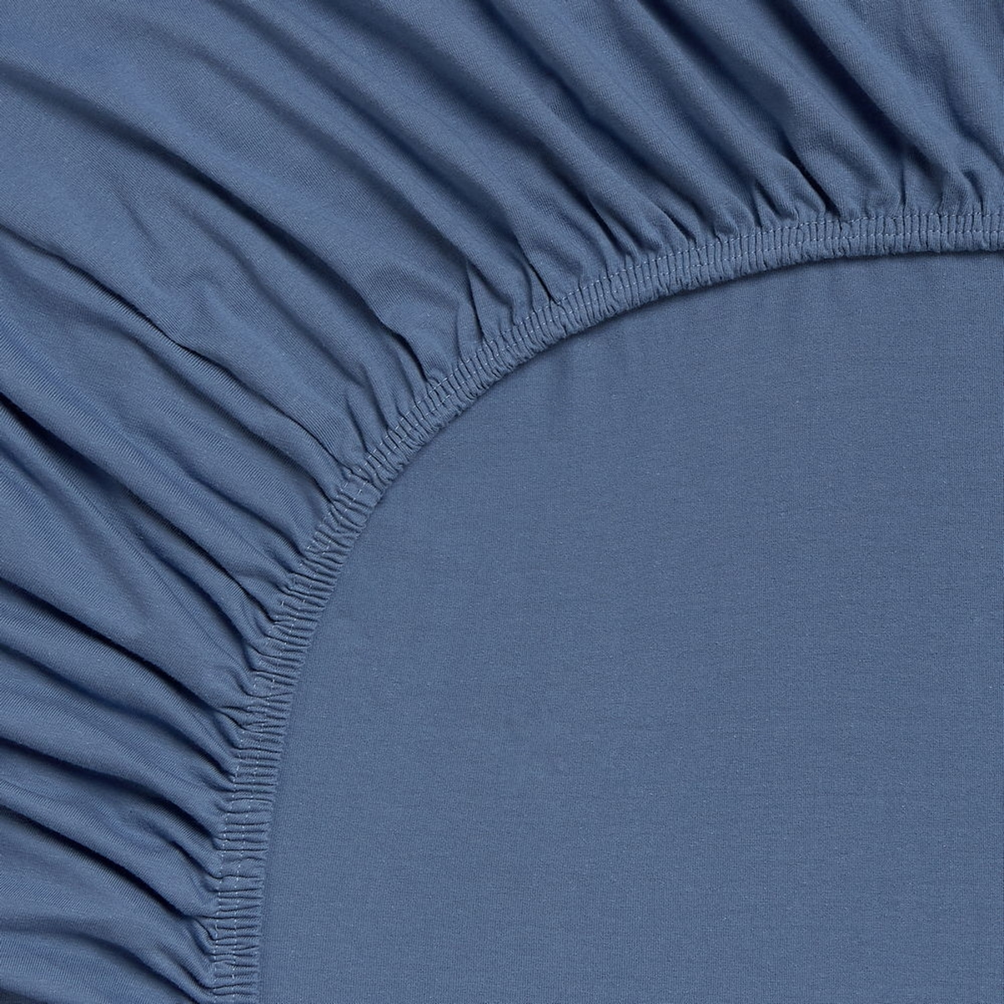 Sábana bajera algodón de punto ajustable Puntib color azul medio Punto de algodón