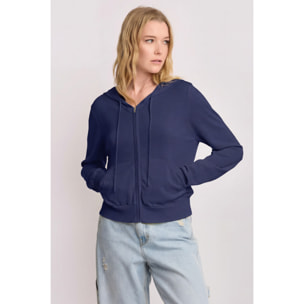 Kocca - Felpa con zip e cappuccio Donna, Tinta unita, Scollo a V