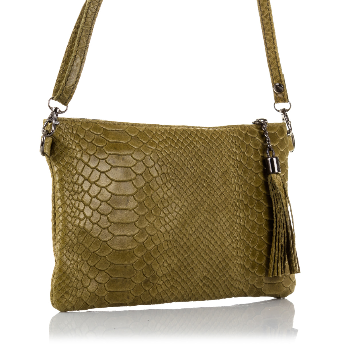 Deanna Bolso de mano Mujer.Piel auténtica Gamuza Grabado Serpiente