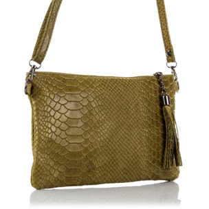 Deanna Bolso de mano Mujer.Piel auténtica Gamuza Grabado Serpiente