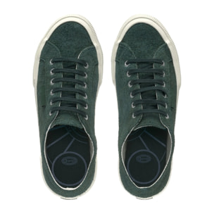 Le Superga LOW CUT 2750 OG HAIRY SUEDE GREEN DK FOREST-FAVO