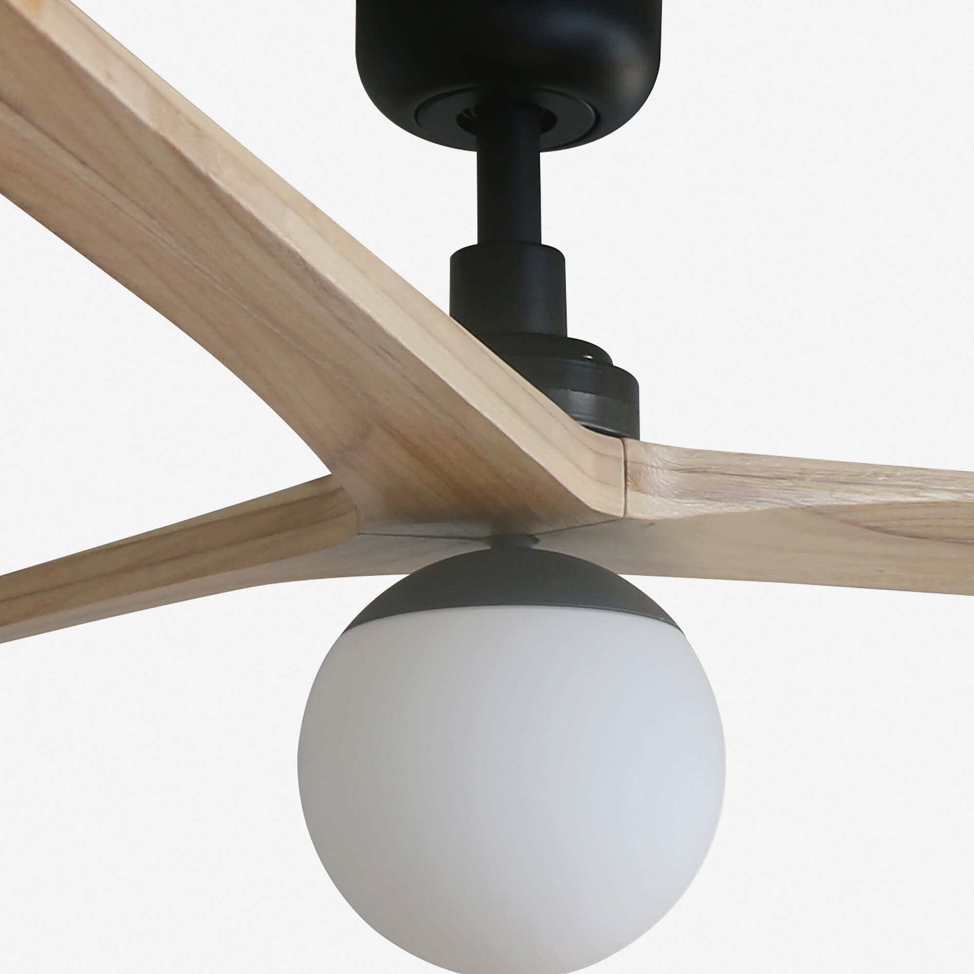 KLIM L Ventilatore a soffitto nero/legno querciaE27