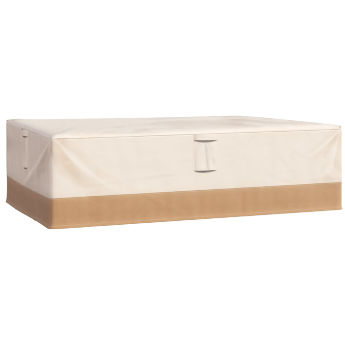Funda Protectora para Muebles de Jardín 275x208x78 Tela Oxford 600D Impermeable Cubierta para Sofás Mesas Exterior con 4 Ventilaciones 5 Asas y Cordón de Tracción Beige