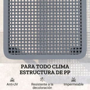 Tumbona Reclinable, Tumbona Jardín Exterior de PP con Respaldo Ajustable en 4 Niveles, Carga 120 kg, para Patio, Terraza, Balcón, Montaje Fácil, 191x55x35,5 cm, Gris Oscuro