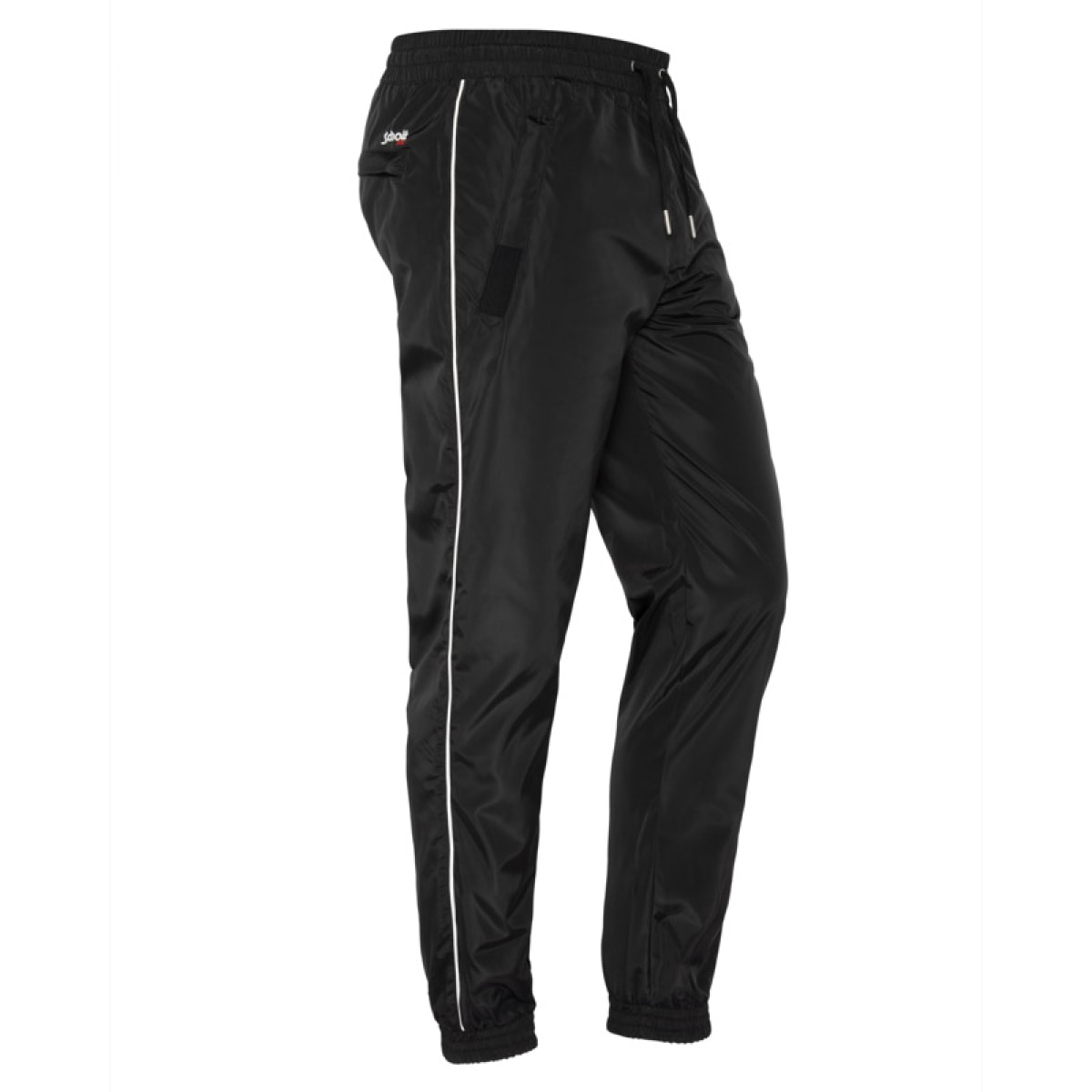 TRTEAMS70 TRACKSUIT PANTS WITH  CONTRASTED PIPINGS & SCHOTT NYC EMBROIDERY ABOVE RIGHT BACK POCKET 100% POLYESTER Nero