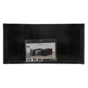 Pouf pliant double "Lysandre" effet velours noir