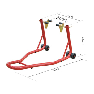 Soporte de Moto Universal Tipo Caballete Elevador Delantero de Acero 80x50x40cm