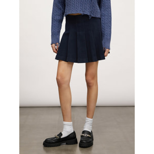 Motivi - Falda corta de tablas en denim - Azul