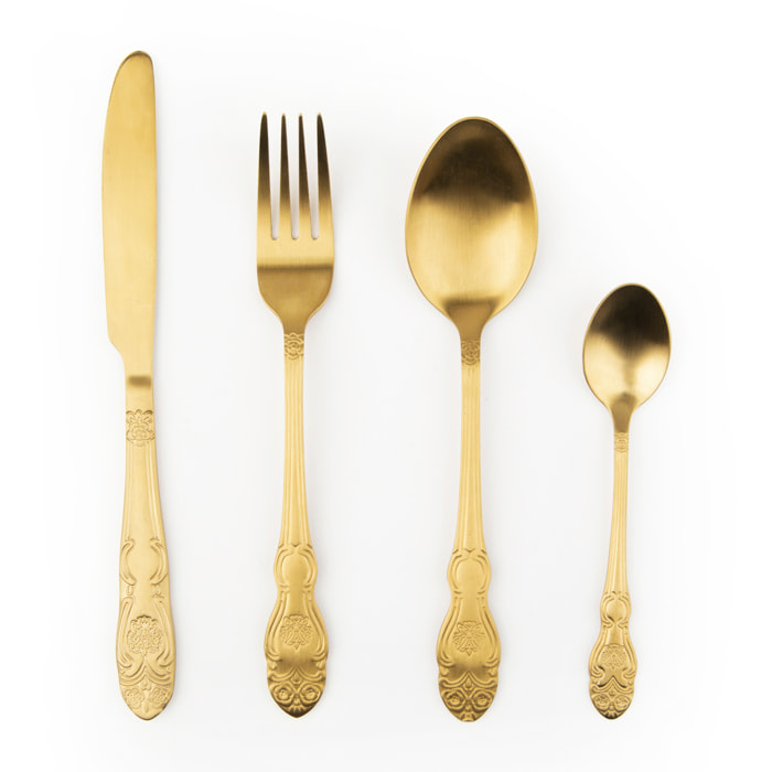 Set 24 Posate Excelsa – Baroque, Acciaio Dorato