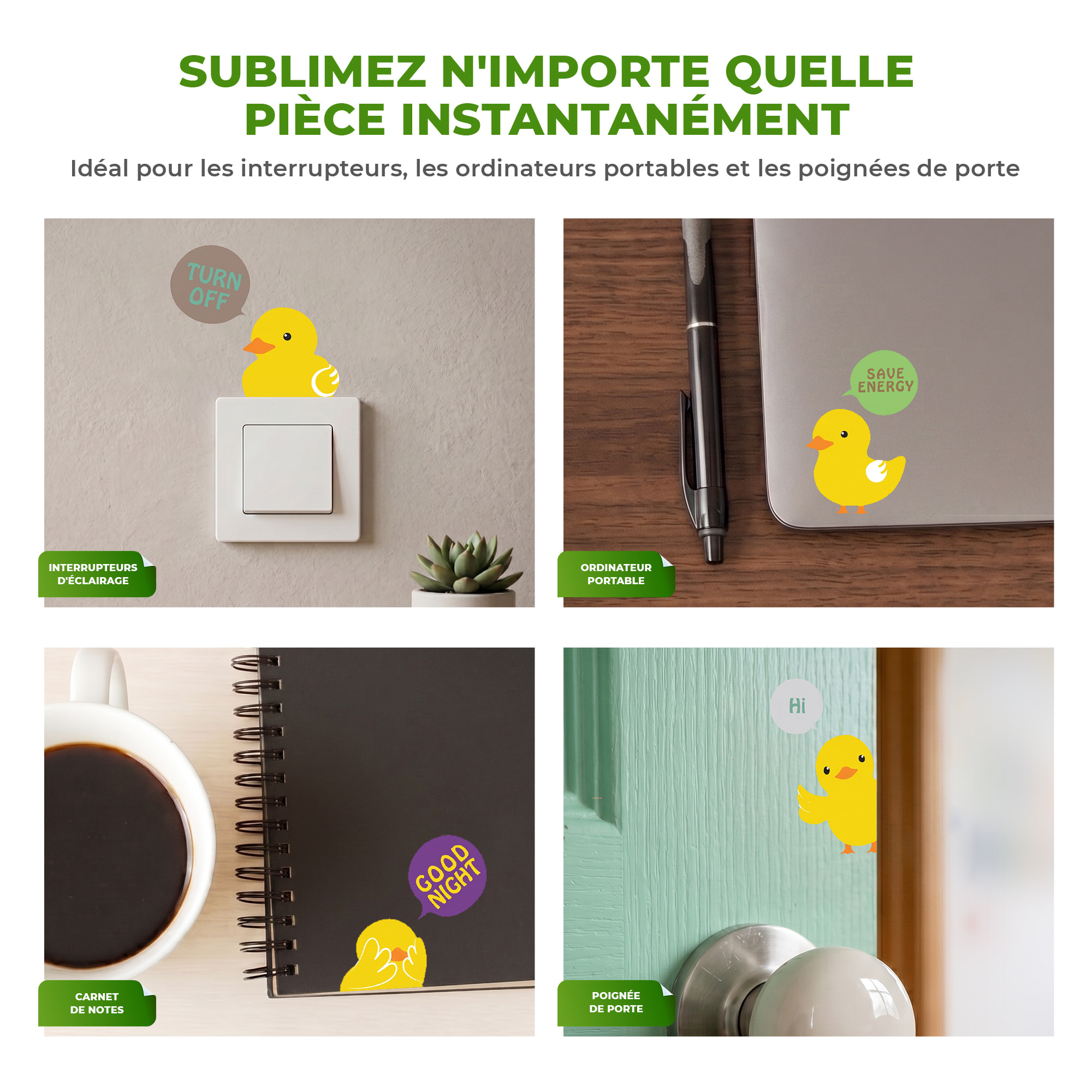 Stickers Muraux décoration adhésifs Prises Poussins
