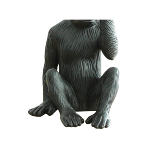 Statue singe en résine noir mat H39cm - MIZARU