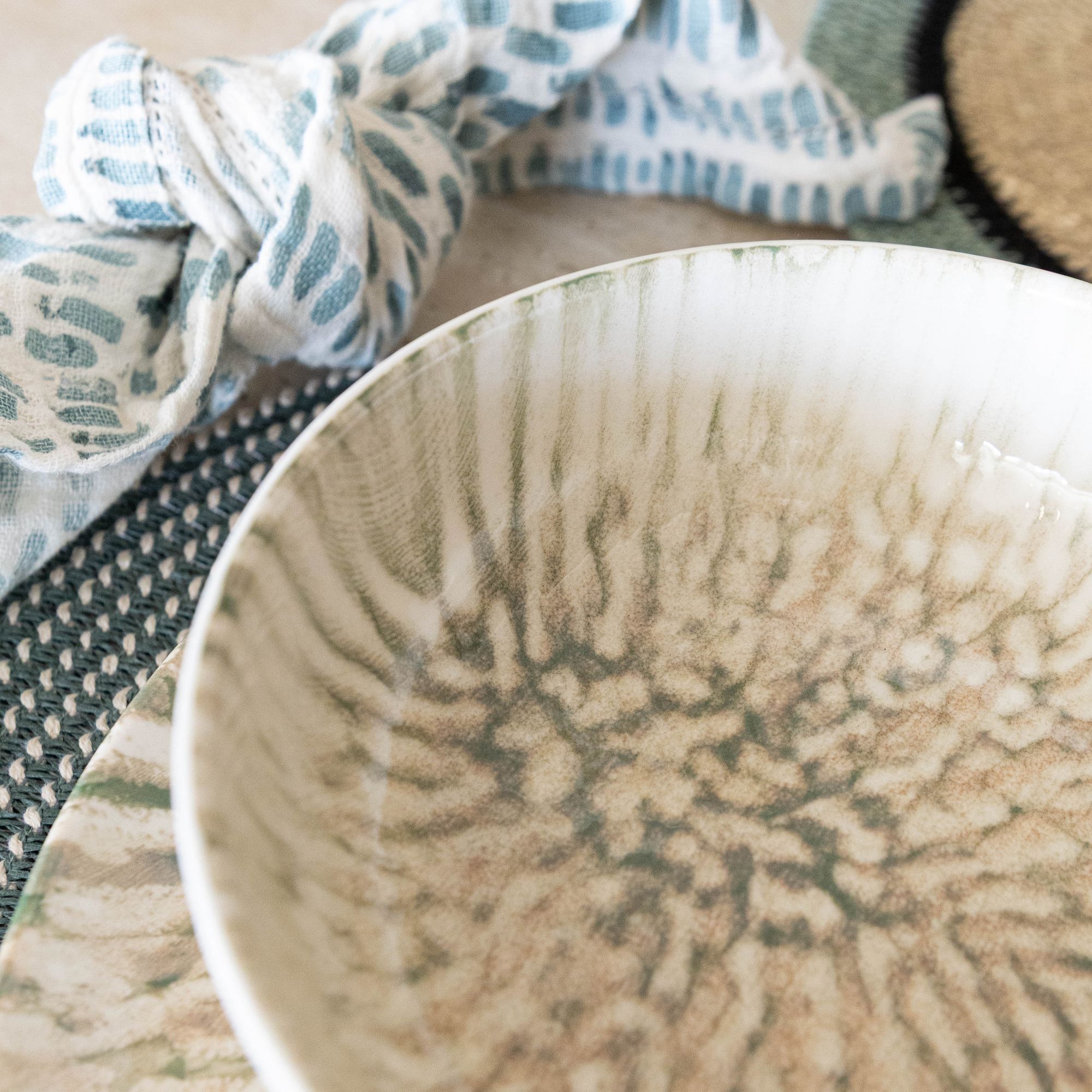 Lot de 6 coupelles vertes en grès 600ml JADE