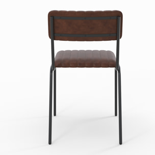 Lot de 2 chaises en cuir de buffle marron - Arsène