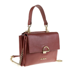 Borsa a spalla da donna Made in Italy - Modello Solara Lux - 100% pelle - 21.0 x 16.0 x 6.5 cm