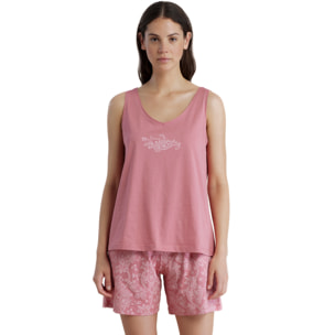 Pigiama donna in cotone con top spalla larga e pantalone corto articolo cachemire Noidinotte