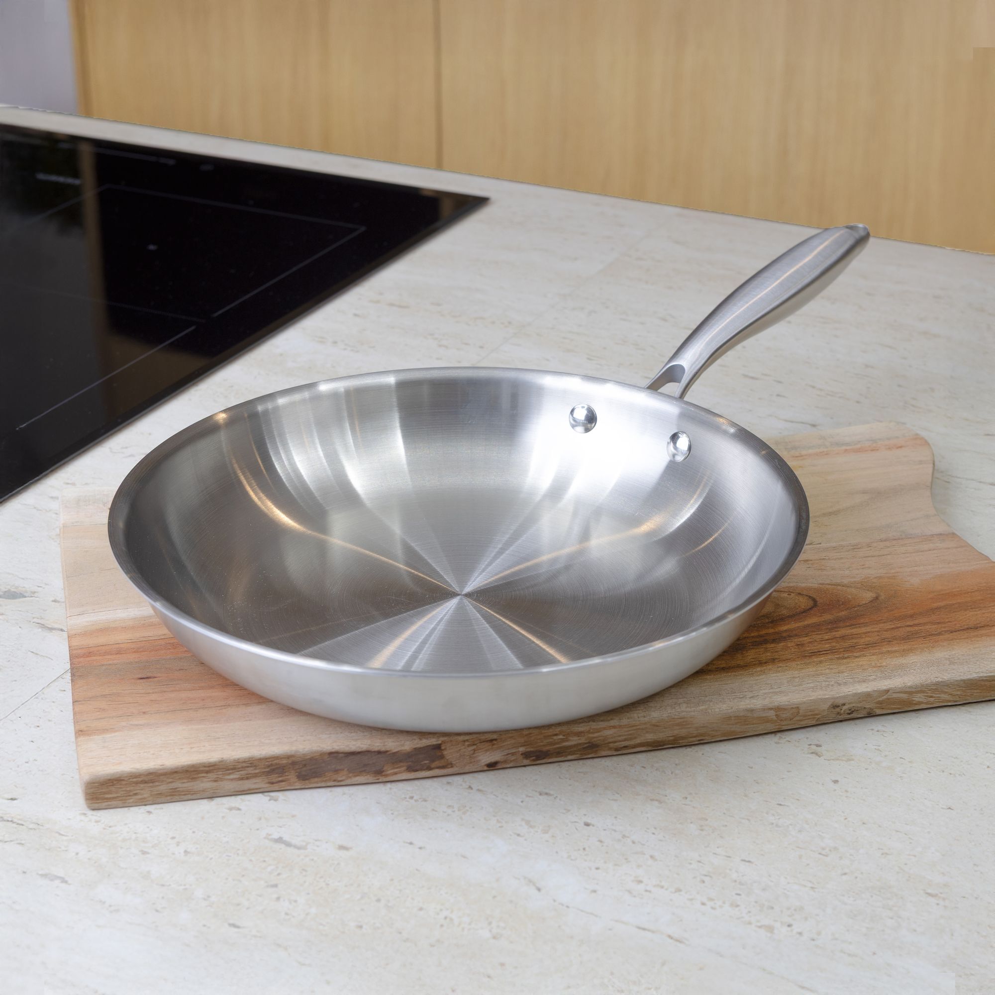 Poêle en acier inoxydable 28cm - tous feux TRINOX