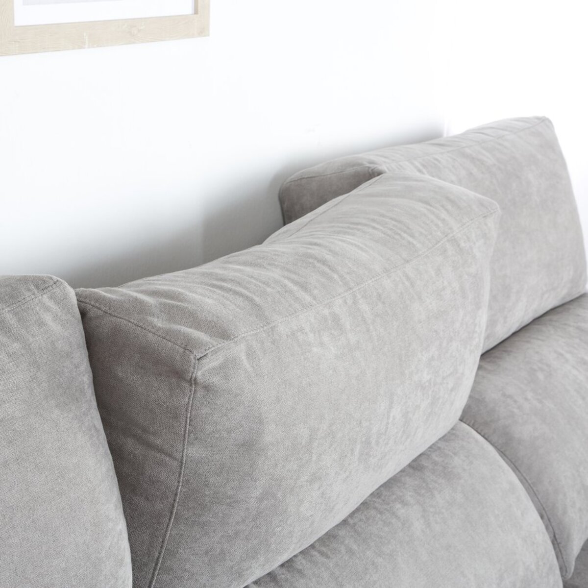 Canapé d'angle Dandy -textile, mousse pu, bois et panneau de particules-couleur gris 295 x 103 x 170 cm