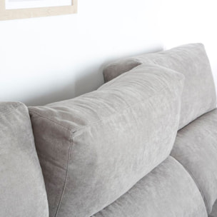 Canapé d'angle Dandy -textile, mousse pu, bois et panneau de particules-couleur gris 295 x 103 x 170 cm