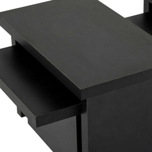Table basse gigogne design – effet bois noir (3 pièces) MARFA