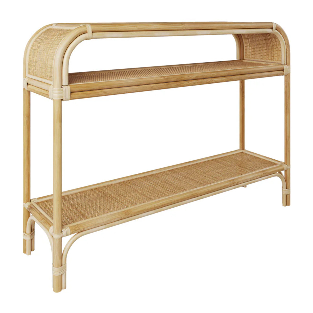 Console en rotin 2 étagères - Gaspy