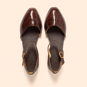 Sandalias ND54 SOFT NAPPA-SNAKE CHOCOLATE/STELLA color Chocolate