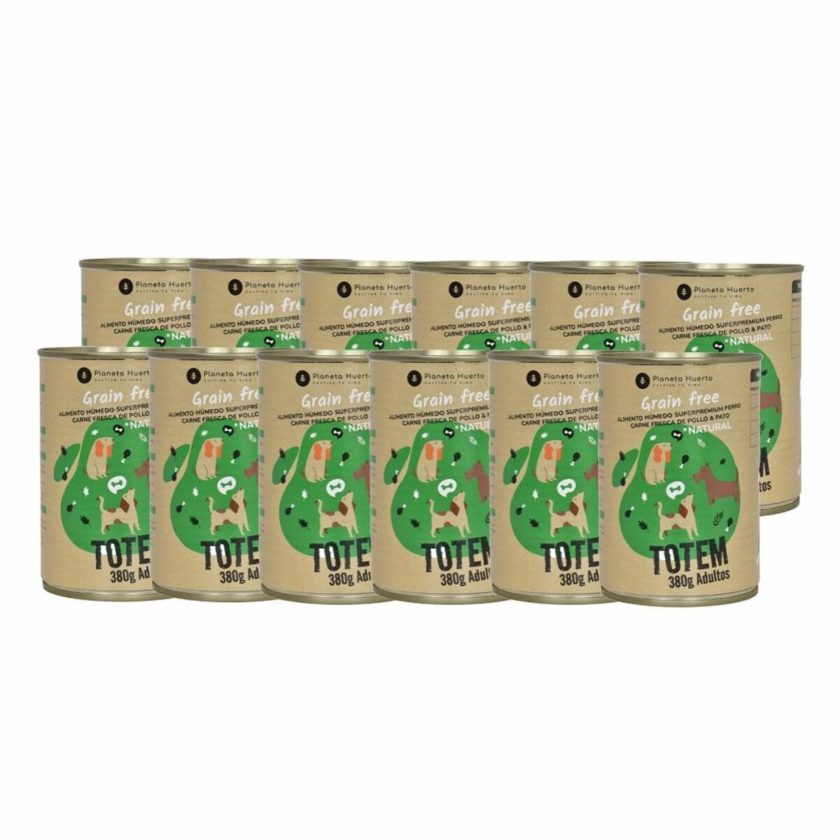 PLANETA HUERTO | Comida Húmeda para Perros de Pollo y Pato – Pack 12x 380 g, Grain Free Superpremium, Sin Cereales ni OGM