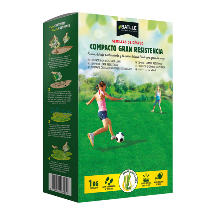 Semillas césped compacto gran resistencia, Batlle, 1 kg
