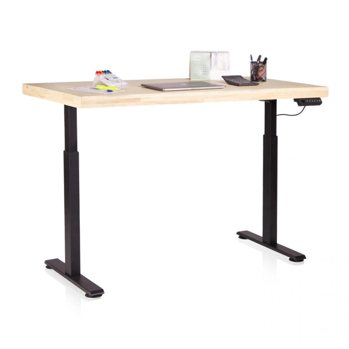 Mesa de estudio elevable Motion 140 Negro - Roble