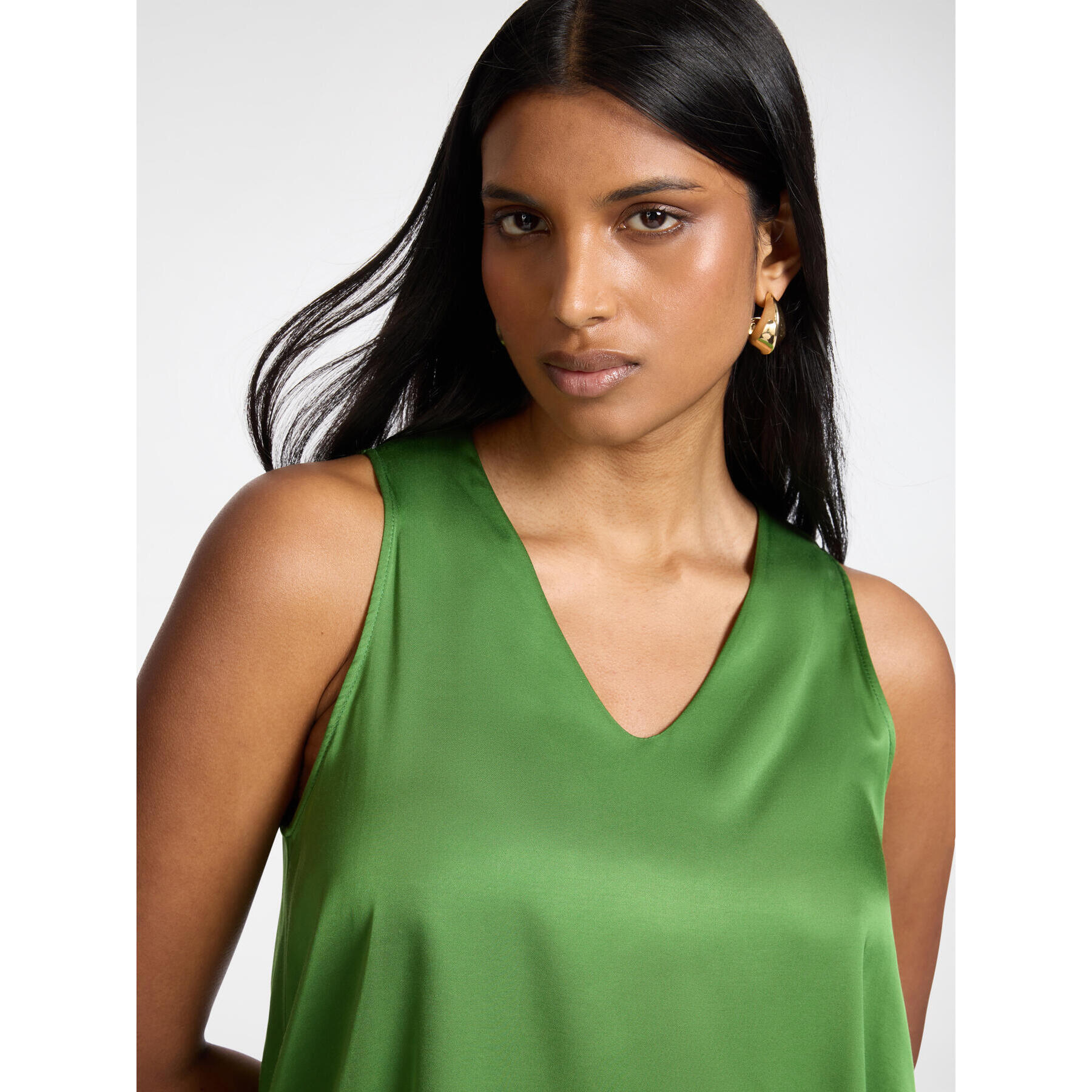 Elena Mirò - Top de raso de viscosa - Verde