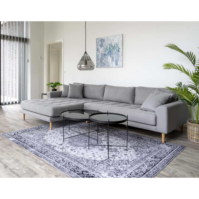 Glina - table basse - métal et verre - 70 cm - Noir ou doré