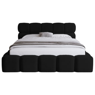 Mariposa - lit coffre - 160x200 cm - sommier inclus - en velours - Noir