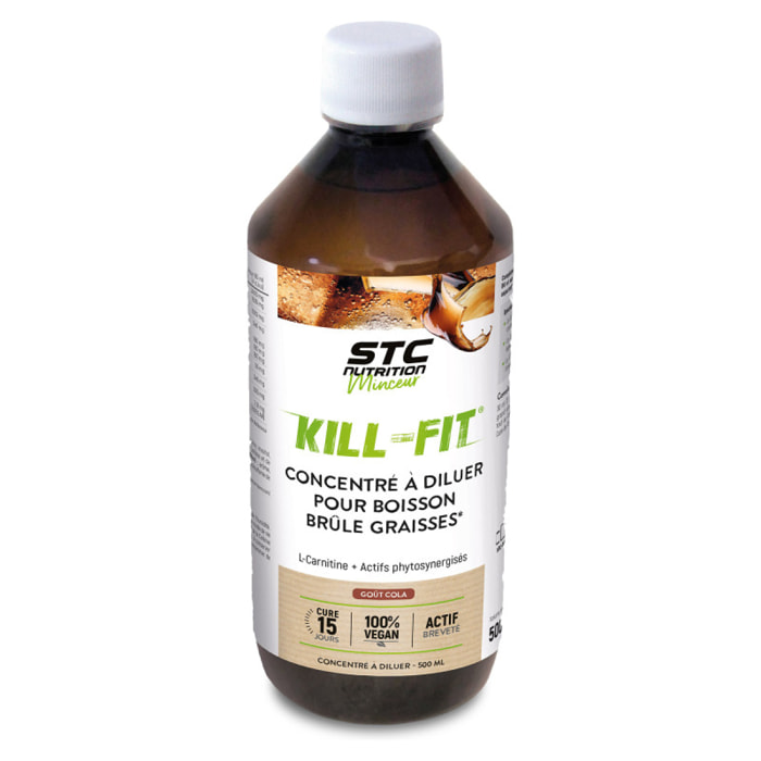 Kill Fit Concentré - Boisson Brûle-Graisses - Déstockage des graisses de réserve - Flacon 500ml - Coût Cola