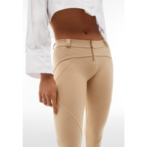 Pantaloni push up WR.UP® vita regular con inserti ribbed