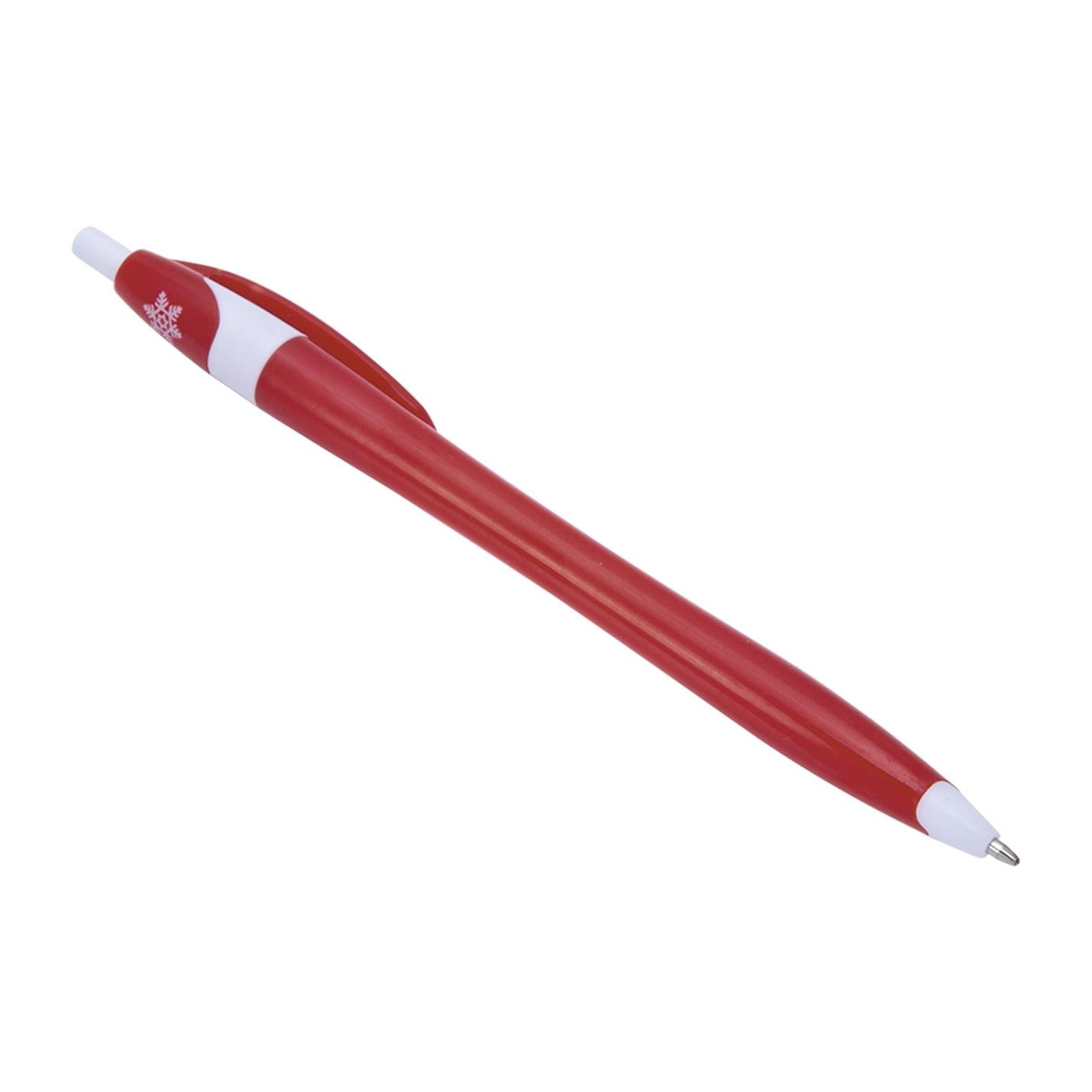 DAM Pack 10 Penne a sfera a pulsante con design natalizio bicolore. 1x1x14,5 cm. colore rosso