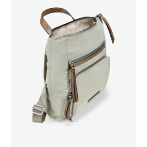 Mochila taupe con cremalleras metálicas