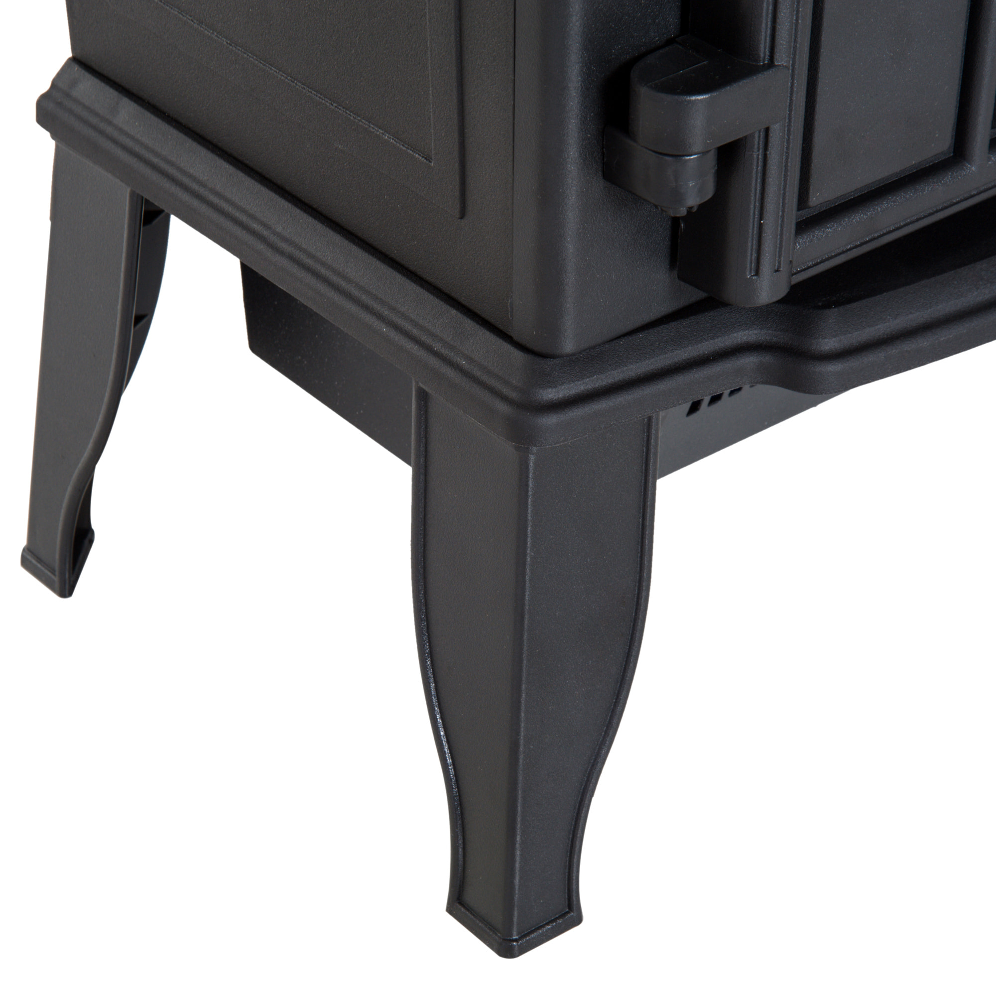 Cheminée électrique poêle style rétro 1000-2000 W simulation flammes LED porte noir